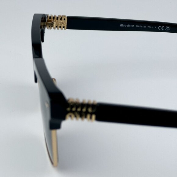 Miu Miu MU10ZS 1AB5S0 BRAND NEW Sunglasses Black Dark Grey Square Unisex main image 4